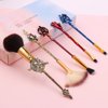 5Pcs Classical Movie Makeup Brushes - Professional Cosmetic Brushes Foundation Blending Blush Eye Shadows Face Powder Fan Brushes Kit for Fans
