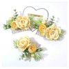 MAFELOE Artificial Flower Bridal Hair Comb, Wedding Hair Side Comb, Hair Accessories for Women and Girls-Yellow