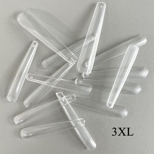 AddFavor 600pcs 3XL Clear Nail Tips Coffin Full Cover Ballerina Shape Extra Long Acrylic Fake Nails Professional False Nail Tip for Salons & Home DIY, 12 Sizes