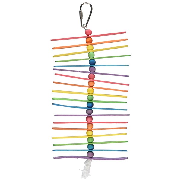 Caitec Paradise Toys Popsicle Sticks & Beads Pet Bird Toy, Bright Colors, Great for Chewing