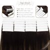 LacerHair Tape In Hair Extensions Remy Human Hair Double Sided Tape Skin Weft Glue in Extensions Human Hair 20 Inch Darkest Brown Fading to Chestnut Brown B#2/6 20pcs/50g