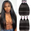 UNice Hair Brazilian Straight Hair 3 Bundles Hair Weft 100% Unprocessed Virgin Human Hair Extensions Weave Natural Color (12 14 16inch)