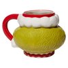Department 56 Dr. Seuss Grinch Santa Face Sculpted Coffee Mug, 1 Count (Pack of 1), Multicolor