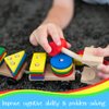 LMC Products Wooden Train with Shape Sorter & Pegs - Fine Motor Skills Toy, Wooden Toddler Stacking Toys, Montessori Toys for Toddlers 3 Years+ Wood Shape Sorter Train - Donate to Children's Hospital