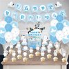 32Pcs Polar Bear Theme Birthday Party Supplies and Decorations Polar Bear Happy Birthday Banner,Latex Balloon, Cupcake Toppers, Set animal Birthday Party Supplies for Kids Family