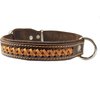 Genuine Leather Braided Dog Collar, Brown 1.25" Wide. Fits 16"-20.5" Neck.