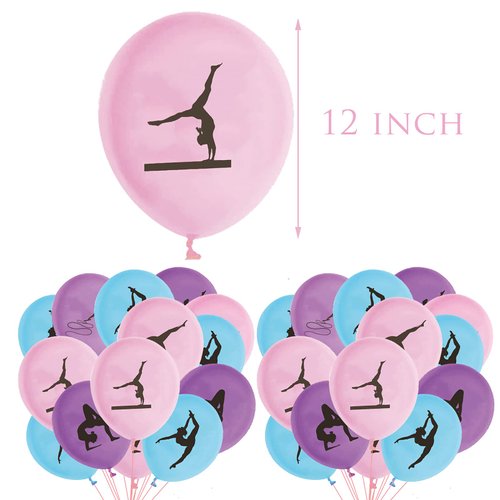 50PCS Gymnastics Party Latex Balloons - Sport Gymnastics Game/Girl Dance Party Baby Shower Birthday Party Supplies Decorations Balloon