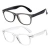 DYLB Kids Blue Light Blocking Glasses girls boys 2 pack, computer video gaming glasses for kids girls boys Age 3-10,Anti blue light & Headache (transparent black + transparent)