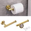 Ntipox 4 Piece Brushed Gold Stainless Steel Bathroom Hardware Set Include Hand Towel Ring, Toilet Paper Holder,and 2 Robe Towel Hooks,Bathroom Accessories Kit