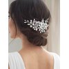 Jakawin Rhinestone Bride Wedding Hair Piece Crystal Hair Comb Flower Headpiece Bridal Hair Accessories for Women HC134