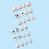 OHWODA 24Pcs Halloween Press on Nails Short Mummy Design Fake Nails Square Shape Glue on Nails Full Cover Odd Halloween Skull Nails Short Stick on Nails for Women Girls Halloween Day Nail Art Decor