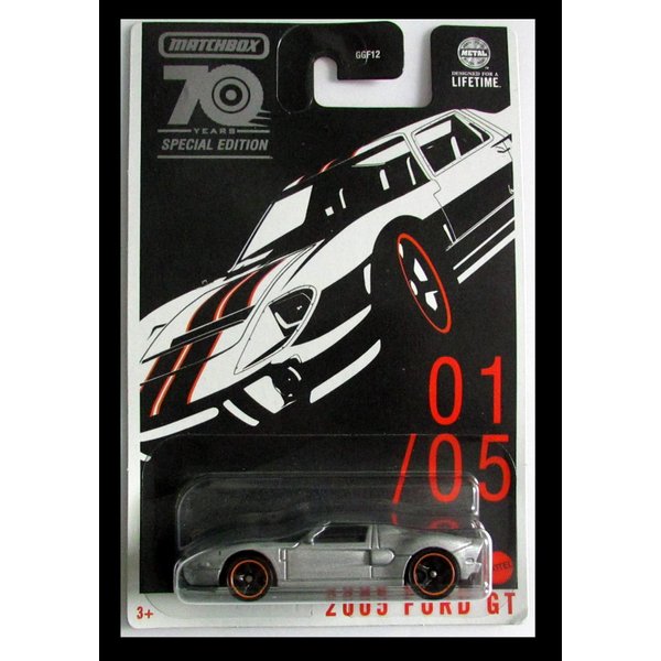 Matchbox Silver 2005 Ford GT 70 Years Special Edition 01/05 2023