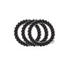 TELETIES - Small Spiral Hair Coils - Ponytail Holder Hair Ties for Women - Phone Cord Hair Ties - Strong Grip, No Rip, Water Resistant, No Crease - 3 pack - Jet Black
