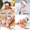 AUBWIG 100 Pieces Disposable Spa Facial Headbands with Adjustable Magic Tape, White Stretch Non-Woven Facial Headband Soft Skin Care Hair Band for Women Girls Makeup Salons Supplies