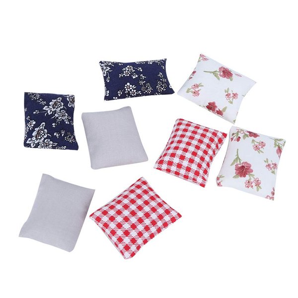 SPYMINNPOO 1:12 Dollhouse Pillow Cushions, Mini Realistic Pillows Miniature Docaration Accessory for Doll House Living Room Sofa Bedroom Bed(Sofa Pillow)