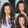 veravicky 13x4 Curly Lace Front Wig Human Hair 180% Density Kinky Curly Wig 16 inch Transparent Curly Human Hair Wigs for Women Curly Glueless Wigs Human Hair Pre Plucked with Baby Hair