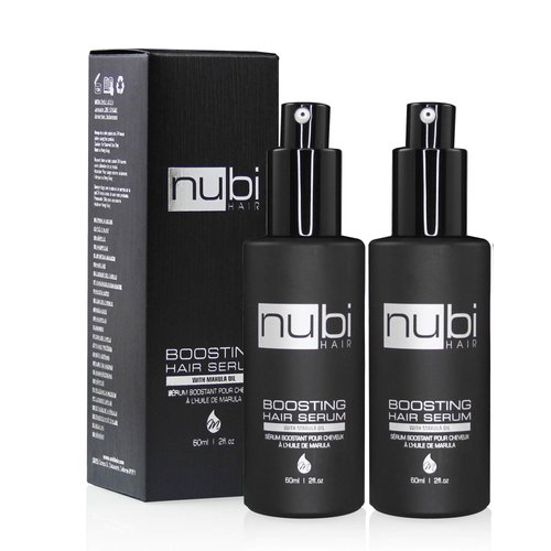Nubi Boosting Hair Serum - Marula Oil Hair Serum with Vitamin E and Aloe Vera - Marula Hair Serum to Revive Dry, Dull Hair - 2 Fl. Oz. / 60 Ml. (2 Pack)
