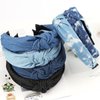 TOBATOBA Denim Headbands for Women Knotted Headbands for Women Blue Jean Hair Band Wide Head Bands No Slip Fashion for Women Top Knot Headband Boho Turban Headbands Elastic Headbands for Women Girls