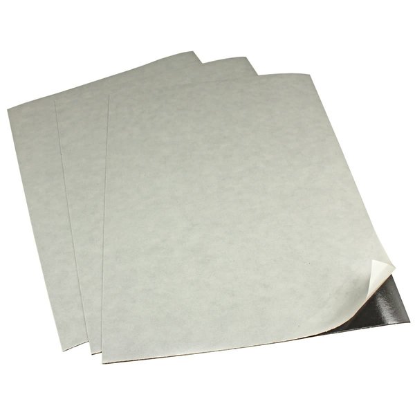 LITKO Flexible Steel Vinyl Magnetically-Receptive Sheet | 0.025in Thick | Letter Size 8.5x11 inch | Adhesive Backed Peel and Stick (3)
