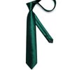 DiBanGu Mens Solid Emerald Green Tie and Pocket Square Cufflink Set Silk Formal Plain Green Necktie Wedding