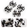 4PC Racing Checkered Flag Hair Bow Clips 3 Inch Girls Women Black and White Racing Fan Pigtail Hair Accessories