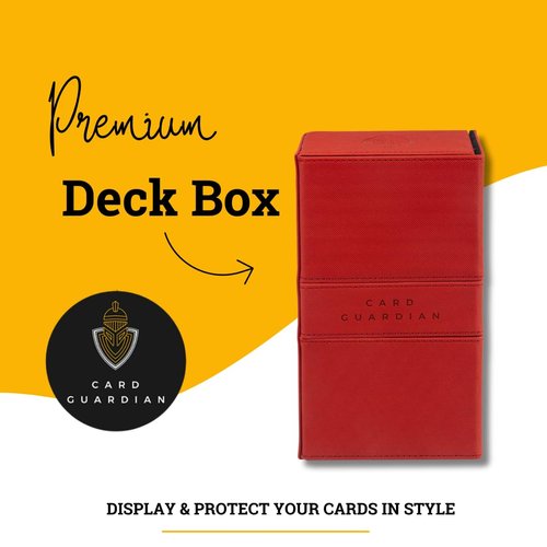Card Guardian - Premium Double Deck Box (Red) for 200+ cards Trading Card Games TCG Perfect for Magic the gathering (MTG), Commander Deck, Yugioh Deck Box, Sports Card Storage Boxes