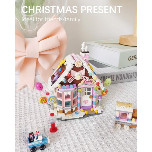 LUOGFYNI Mini Christmas Gingerbread House Building Blocks, Creative Christmas Snowman/Tree Scene Display Toy Set, Santa Claus Gift Store, a Great Holiday Idea Present for Friends Kids (788pcs)