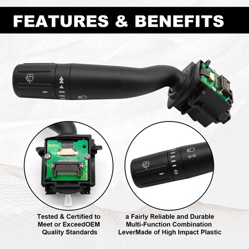 Windshield Wiper Switch Multifunction Turn Signal Control Assembly Compatible with 2015-2019 Ford F150 F250 F350 F450 F550 Super Duty, Replaces# CBS2293, FL3Z13K359AA