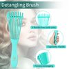 O BRUSHZOO Hair Brush with Hair Styling Comb Set, Green (Curly Haired Individuals, Unisex, Hair Brush, Detangling, Metal)