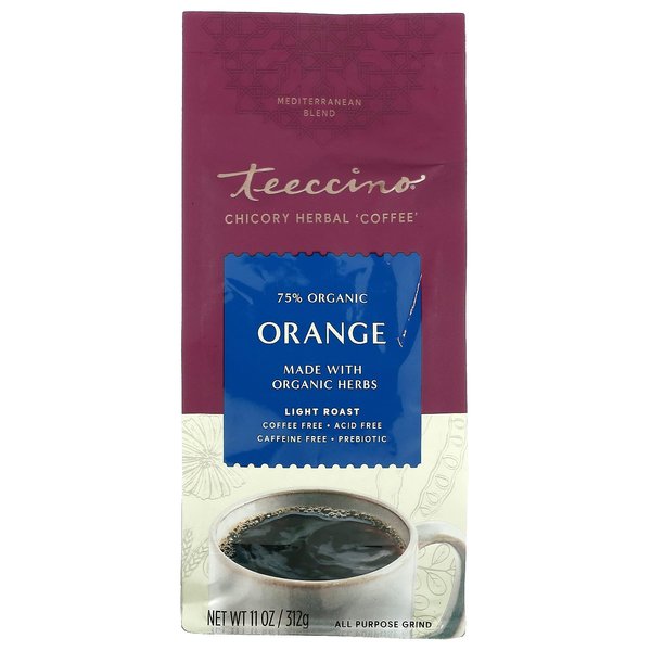 TEECCINO Organic Orange Chicory Herbal Coffee, 11 OZ