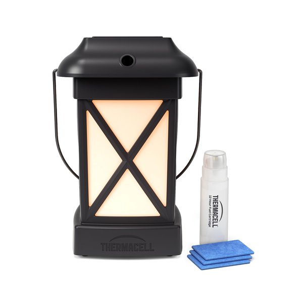 Thermacell Cambridge Mosquito Repellent Patio Shield Lantern; 15-Foot Zone of Protection Effectively Repels Mosquitoes; Functions as Lantern and Repellent , Black, 4.7 x 5 x 7.1 Inch