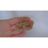 Generic Faux bamboo wood medium/small hearts metal hair claw clip barrette