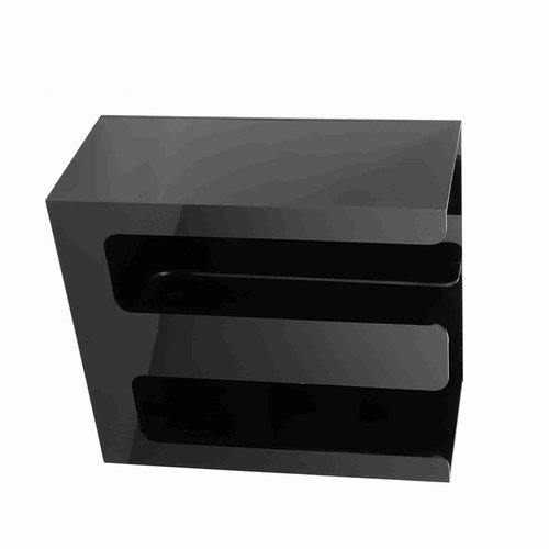 Disposable Paper Cup Holder for Coffee and Milk Tea Shops, Slanted Bottles Storage Shelf with 2 Grids, Eco,Friendly Plastic Organizer for Convenient Cup and Lid Storage (Two Divisions)