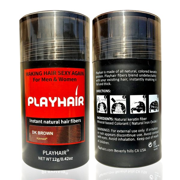 Hair Building Fibers to Conceal Instantly for Thinning Hair, Bald spot & Cover Up Hair Loss to Add Volume for Full & Thick Hair for Men & Women by (Black) (dark brown)