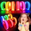 GIFTINBOX 12/6 PCS LED Light Up Bracelets for Kids Adults, LED Glow Flashing Arm Wrist Bands, Glow in The Dark Party Supplies for Night Events Chrismas Safety Party Favors Concerts Rave Sports