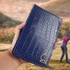 CRAFTSMAN GOLF Crocodile Pattern Golf Scorecard Holder and Yardage Book Cover Case Protector (Blue)