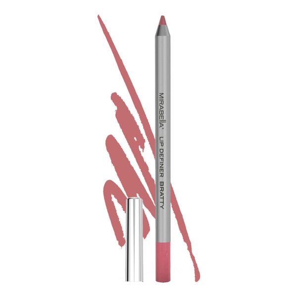 Mirabella Line & Define Lip Definer Lip Pencil, Smoothing & Moisturizing Retractable Lip Liner with Long-Lasting & Ultra-Creamy Formula, Antioxidants Vitamin C & E, & Built-In Sharpener, Bratty
