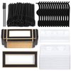 175 Pieces Lash Packaging Wholesale, Include 30 Empty Eyelashes Packaging Box, 30 False Lash Trays, 15 Eyelash Tweezers and 100 Eyelash Brush Mascara Wands Disposable (Black)