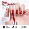 GAOY Glitter Gel Nail Polish, 16ml Sparkly Red Jelly Gel Polish, UV Light Cure for Nail Art DIY at Home, 1147 Christmas Red