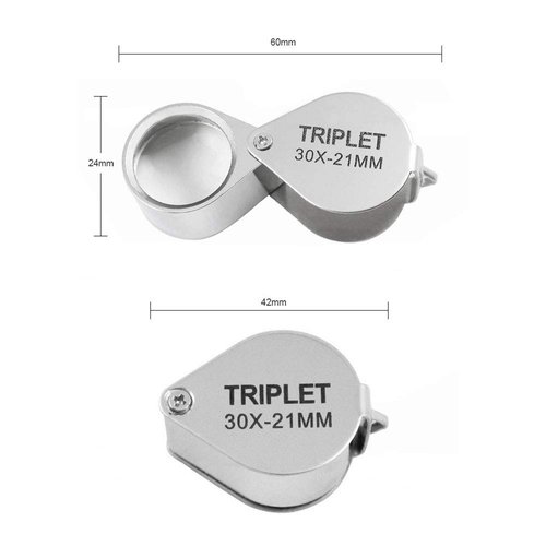 Mini Folding Magnifier 30x 21mm Jewelers Eye Magnifying Glass Magnifier Pocket Handheld Tools Portable Magnifying Glass