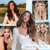 gulagula Hair Toppers for Women 20" Wavy Hair Topper 7"x7" Base Hair Toppers for Women with Thinning Hair Synthetic Hair Pieces Wavy Clip in Hair Extensions