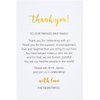 Crisky 50 Pcs Wedding Thank You Place Setting Cards, Foil Gold Thank You, Chic and Elegant Wedding Table Centerpieces and Wedding Decorations, Wedding Supply, 4 x 6 inch