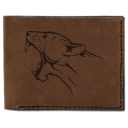 Men's Lion Tatoo Style -28 Handmade Genuine Pull-up Leather Wallet MHLT_03
