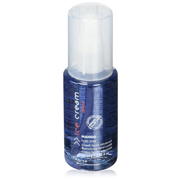 Inebrya Ice Cream Mango Fluid Star with Linseed Oil and Aloe Vera 2.02 Oz- Free Starry Lip Plumping Gloss 10ml