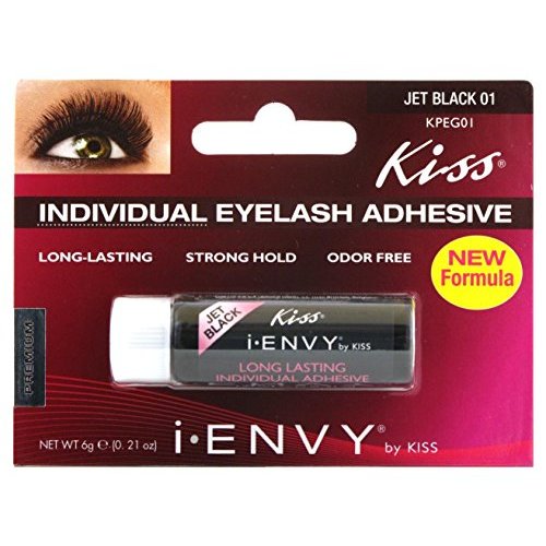 KISS iENVY Individual Cluster Semi-Permanent Lash Glue, Strong Hold & Long-Lasting Waterproof, Easy to Use, Latex Free, Perfect for Sensitive Eyes (Jet Black) (3 Pack)