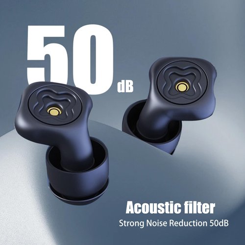 Ear Plugs for Sleeping - 50dB Effective Noise Reduction, Eco-Friendly & Washable Reusable Ear Plugs with 3 Styles Tips, Ultra Soft for Focus, Travel, Snoring & Work
