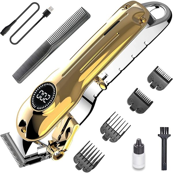 Hair Clippers for Men&Women, 5 Hours Cordless Hair Cutting Kit with 4 Combs, LED Display, Low Noise Professional Beard Trimmer Barber Clippers Hair Cutting Kit