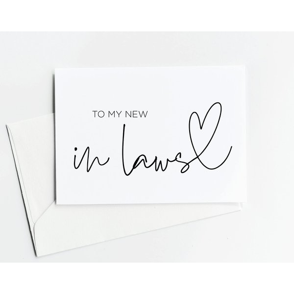 To My New In Laws, Mother Father in Law Wedding Day Card, Mom of Groom Gift, Dad of Bride Card