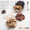 6 Pcs Hair Scrunchies for Women Solid Color Hair Ties Bands Satin Elasticity Hair Scrunchies for Women's Thick Curly Hair Ponytail Holder Silk Satin Scrunchy Hair Accessories Trendy Stuff