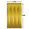 GOER 6.4 ft x 9.8 ft Metallic Tinsel Foil Fringe Curtains,Pack of 2 Party Streamer Backdrop for Birthday,Graduation Decorations and New Year Eve(Matte Gold,Thick Material)